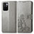 Funda de Cuero Cartera con Soporte Flores Carcasa para Xiaomi Redmi 10 4G Gris