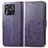 Funda de Cuero Cartera con Soporte Flores Carcasa para Xiaomi Redmi 10 Power Morado