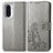 Funda de Cuero Cartera con Soporte Flores Carcasa para Xiaomi Redmi K40 5G Gris