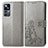 Funda de Cuero Cartera con Soporte Flores Carcasa para Xiaomi Redmi K50 Ultra 5G Gris