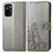 Funda de Cuero Cartera con Soporte Flores Carcasa para Xiaomi Redmi Note 10 4G Gris