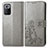 Funda de Cuero Cartera con Soporte Flores Carcasa para Xiaomi Redmi Note 10 Pro 5G Gris