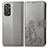 Funda de Cuero Cartera con Soporte Flores Carcasa para Xiaomi Redmi Note 11 4G (2022) Gris