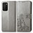 Funda de Cuero Cartera con Soporte Flores Carcasa S01D para Samsung Galaxy M02s Gris