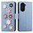 Funda de Cuero Cartera con Soporte Flores Carcasa S02D para Huawei Nova 10 Pro Azul