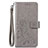 Funda de Cuero Cartera con Soporte Flores Carcasa S02D para Samsung Galaxy A20 Gris