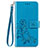 Funda de Cuero Cartera con Soporte Flores Carcasa S02D para Samsung Galaxy A30 Azul