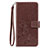 Funda de Cuero Cartera con Soporte Flores Carcasa S02D para Samsung Galaxy A30 Marron