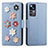 Funda de Cuero Cartera con Soporte Flores Carcasa S02D para Xiaomi Mi 12T 5G Azul