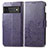 Funda de Cuero Cartera con Soporte Flores Carcasa S03D para Google Pixel 6 5G Morado