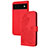 Funda de Cuero Cartera con Soporte Flores Carcasa Y01X para Google Pixel 6 5G Rojo