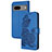 Funda de Cuero Cartera con Soporte Flores Carcasa Y01X para Google Pixel 7 5G Azul