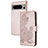 Funda de Cuero Cartera con Soporte Flores Carcasa Y01X para Google Pixel 8 5G Oro Rosa