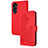 Funda de Cuero Cartera con Soporte Flores Carcasa Y01X para Huawei Honor 90 Lite 5G Rojo