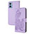 Funda de Cuero Cartera con Soporte Flores Carcasa Y01X para Motorola Moto E22 Morado