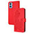 Funda de Cuero Cartera con Soporte Flores Carcasa Y01X para Motorola Moto E22i Rojo