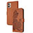 Funda de Cuero Cartera con Soporte Flores Carcasa Y01X para Motorola Moto G32 Marron