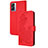 Funda de Cuero Cartera con Soporte Flores Carcasa Y01X para Oppo A57 5G Rojo