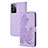 Funda de Cuero Cartera con Soporte Flores Carcasa Y01X para Oppo A77 4G Morado