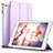 Funda de Cuero Cartera con Soporte L01 para Apple iPad 3 Morado