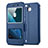 Funda de Cuero Cartera con Soporte L01 para Huawei Enjoy 5S Azul