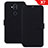 Funda de Cuero Cartera con Soporte L01 para Nokia X7 Negro