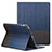 Funda de Cuero Cartera con Soporte L03 para Apple iPad 4 Azul