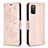 Funda de Cuero Cartera con Soporte Mariposa Carcasa B01F para Samsung Galaxy A02s Oro Rosa