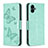 Funda de Cuero Cartera con Soporte Mariposa Carcasa B01F para Samsung Galaxy A04 4G Verde