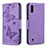 Funda de Cuero Cartera con Soporte Mariposa Carcasa B01F para Samsung Galaxy A10 Purpura Claro