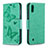 Funda de Cuero Cartera con Soporte Mariposa Carcasa B01F para Samsung Galaxy A10 Verde