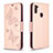 Funda de Cuero Cartera con Soporte Mariposa Carcasa B01F para Samsung Galaxy A11 Oro Rosa