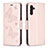 Funda de Cuero Cartera con Soporte Mariposa Carcasa B01F para Samsung Galaxy A13 5G Oro Rosa