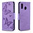 Funda de Cuero Cartera con Soporte Mariposa Carcasa B01F para Samsung Galaxy A20 Purpura Claro