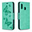 Funda de Cuero Cartera con Soporte Mariposa Carcasa B01F para Samsung Galaxy A20e Verde