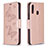 Funda de Cuero Cartera con Soporte Mariposa Carcasa B01F para Samsung Galaxy A20s Oro Rosa