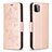 Funda de Cuero Cartera con Soporte Mariposa Carcasa B01F para Samsung Galaxy A22 5G Oro Rosa