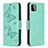 Funda de Cuero Cartera con Soporte Mariposa Carcasa B01F para Samsung Galaxy A22 5G Verde