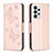 Funda de Cuero Cartera con Soporte Mariposa Carcasa B01F para Samsung Galaxy A23 4G Oro Rosa