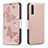 Funda de Cuero Cartera con Soporte Mariposa Carcasa B01F para Samsung Galaxy A30S Oro Rosa