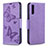 Funda de Cuero Cartera con Soporte Mariposa Carcasa B01F para Samsung Galaxy A30S Purpura Claro