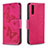 Funda de Cuero Cartera con Soporte Mariposa Carcasa B01F para Samsung Galaxy A30S Rosa Roja