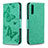 Funda de Cuero Cartera con Soporte Mariposa Carcasa B01F para Samsung Galaxy A30S Verde