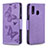 Funda de Cuero Cartera con Soporte Mariposa Carcasa B01F para Samsung Galaxy A40 Purpura Claro