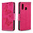 Funda de Cuero Cartera con Soporte Mariposa Carcasa B01F para Samsung Galaxy A40 Rosa Roja