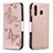 Funda de Cuero Cartera con Soporte Mariposa Carcasa B01F para Samsung Galaxy A40s Oro Rosa