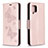 Funda de Cuero Cartera con Soporte Mariposa Carcasa B01F para Samsung Galaxy A42 5G Oro Rosa