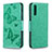 Funda de Cuero Cartera con Soporte Mariposa Carcasa B01F para Samsung Galaxy A50 Verde