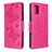 Funda de Cuero Cartera con Soporte Mariposa Carcasa B01F para Samsung Galaxy A51 5G Rosa Roja