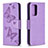 Funda de Cuero Cartera con Soporte Mariposa Carcasa B01F para Samsung Galaxy A52 4G Purpura Claro